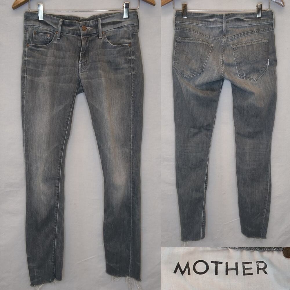 Mother The Looker Jeans Women's 26 Gray Ghostcats II Wash Distressed #W5483